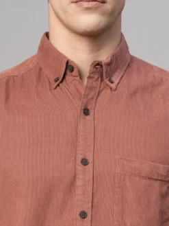 Women Cottonworld Solid | Solid^Men's 100% Cotton Corduroy Regular Fit Long Sleeved Shirt