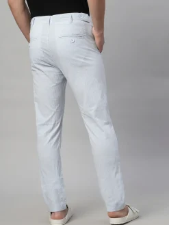 Cottonworld Slim Fit | Casual^Men's 100% Cotton Seer Sucker Blue Slim Fit Pants