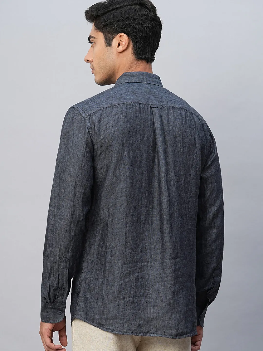 Women Cottonworld 100% Linen Shirts | 100% Linen Shirts^Men's 100% Linen Regular Fit Long Sleeved Shirt