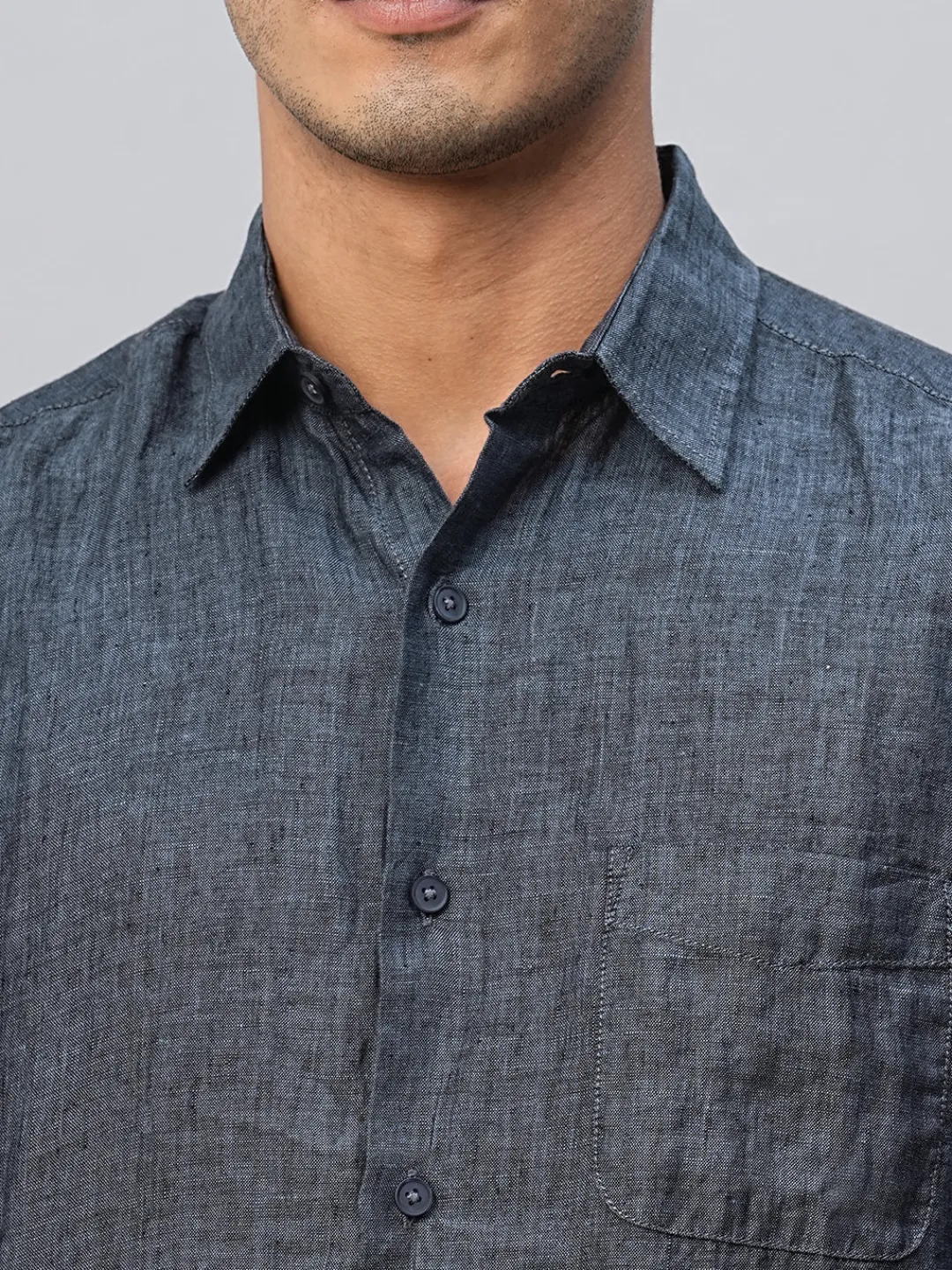 Women Cottonworld 100% Linen Shirts | 100% Linen Shirts^Men's 100% Linen Regular Fit Long Sleeved Shirt