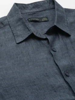 Women Cottonworld 100% Linen Shirts | 100% Linen Shirts^Men's 100% Linen Regular Fit Long Sleeved Shirt