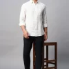 Women Cottonworld 100% Linen Shirts | 100% Linen Shirts^Men's 100% Linen Regular Fit Long Sleeved Checked Shirt