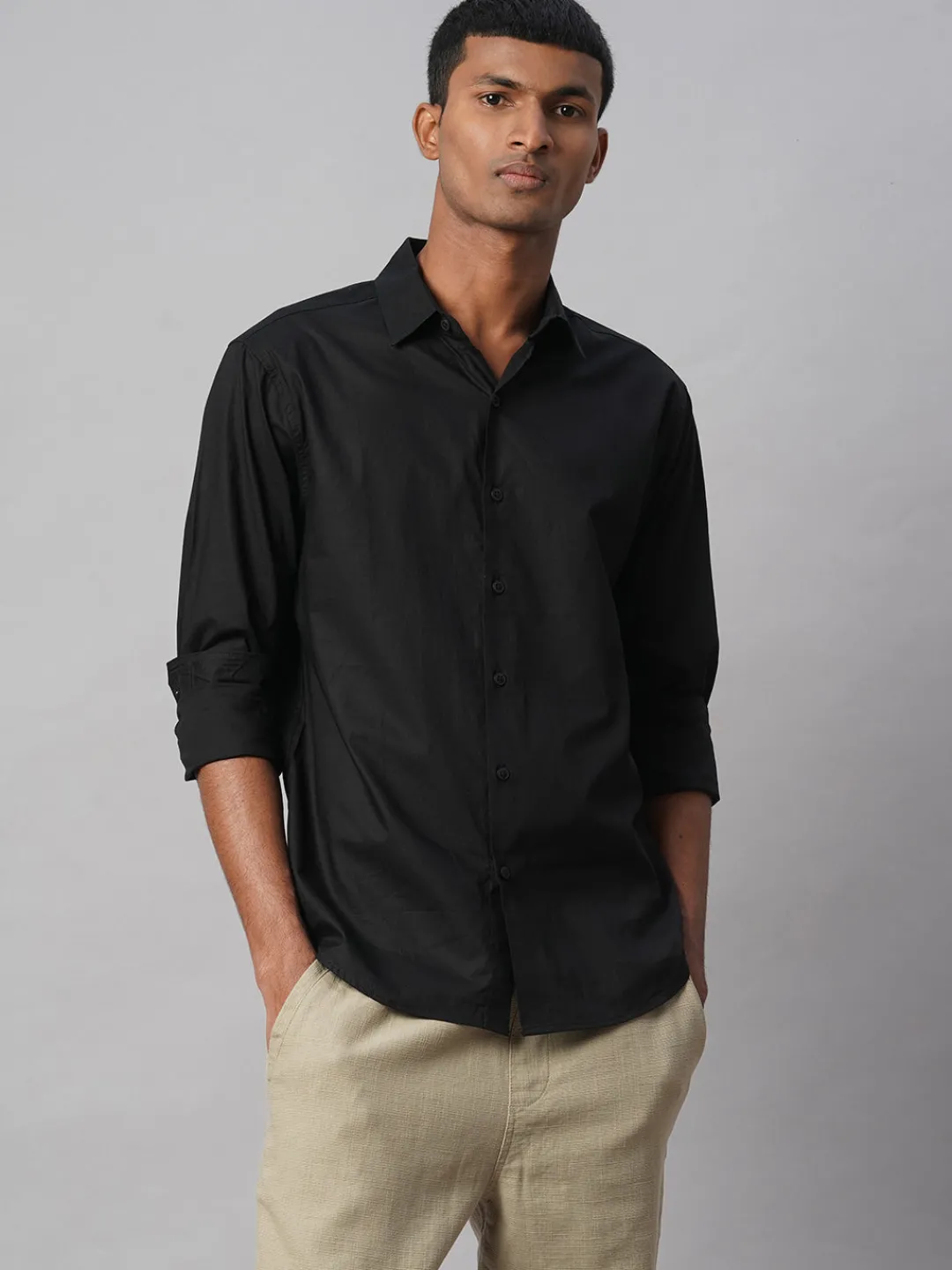 Women Cottonworld Solid | Solid^Men's 100% Cotton Slim Fit Shirt