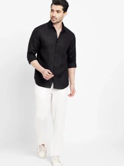 Women Cottonworld 100% Linen Shirts | 100% Linen Shirts^Men's 100% Linen Regular Fit Shirt