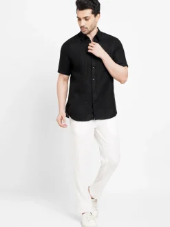Women Cottonworld 100% Linen Shirts | 100% Linen Shirts^Men's 100% Linen Regular Fit Shirt