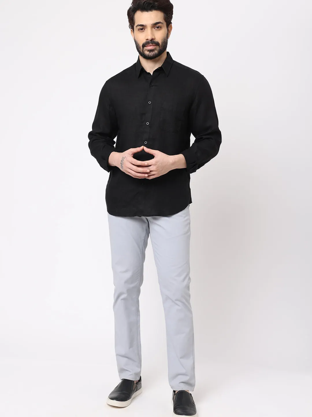 Women Cottonworld 100% Linen Shirts | 100% Linen Shirts^Men's 100% Linen Regular Fit Shirt
