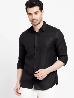 Women Cottonworld 100% Linen Shirts | 100% Linen Shirts^Men's 100% Linen Regular Fit Shirt