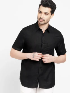 Women Cottonworld 100% Linen Shirts | 100% Linen Shirts^Men's 100% Linen Regular Fit Shirt
