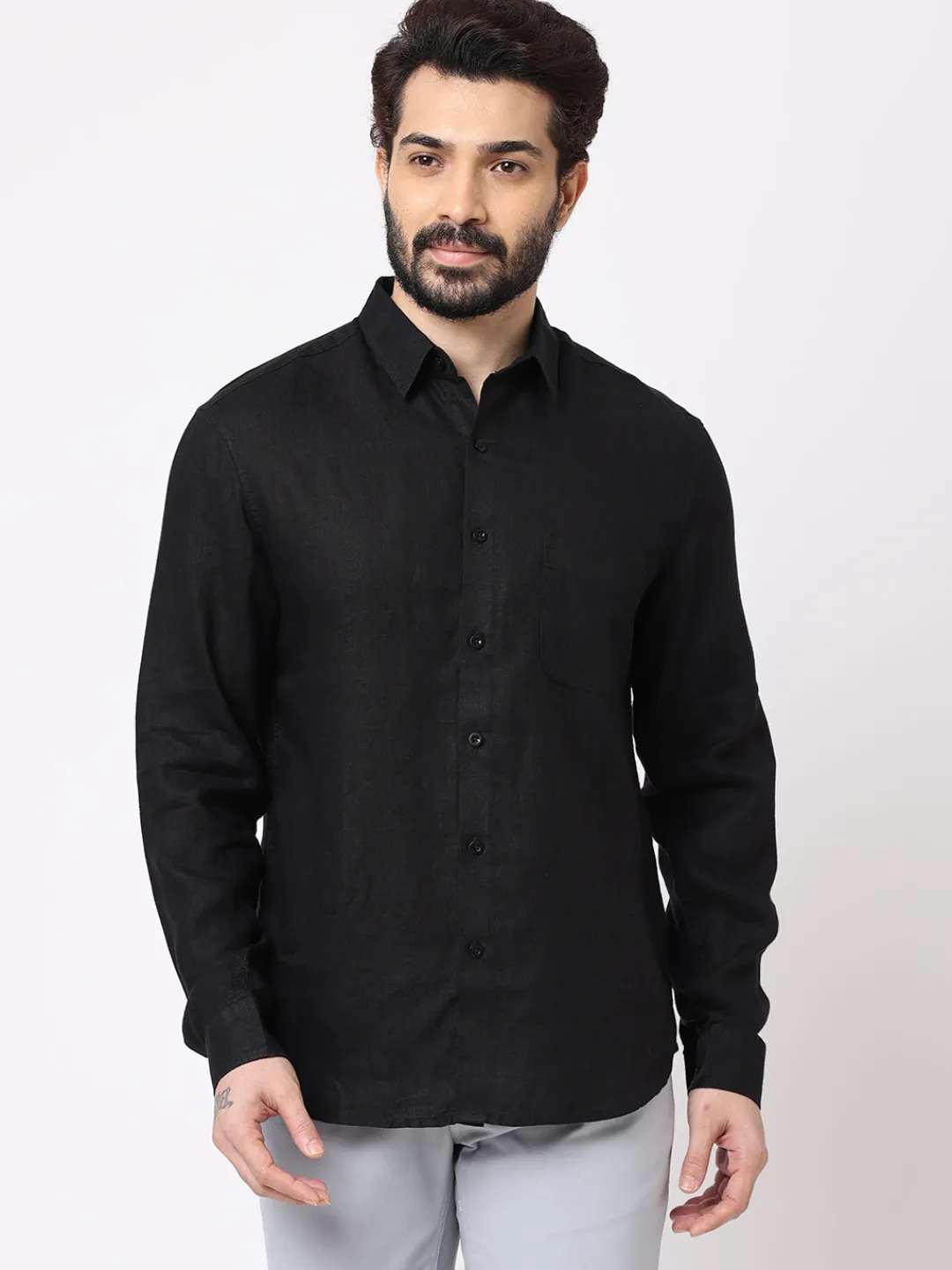 Women Cottonworld 100% Linen Shirts | 100% Linen Shirts^Men's 100% Linen Regular Fit Shirt