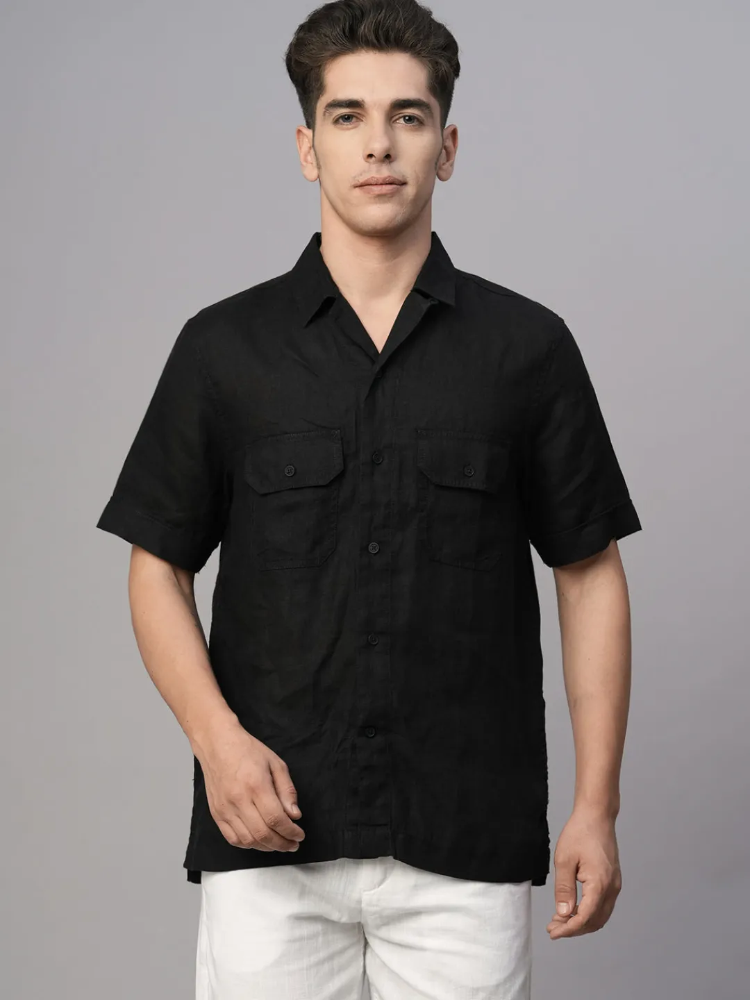 Women Cottonworld 100% Linen Shirts | 100% Linen Shirts^Men's 100% Linen Regular Fit Shirt