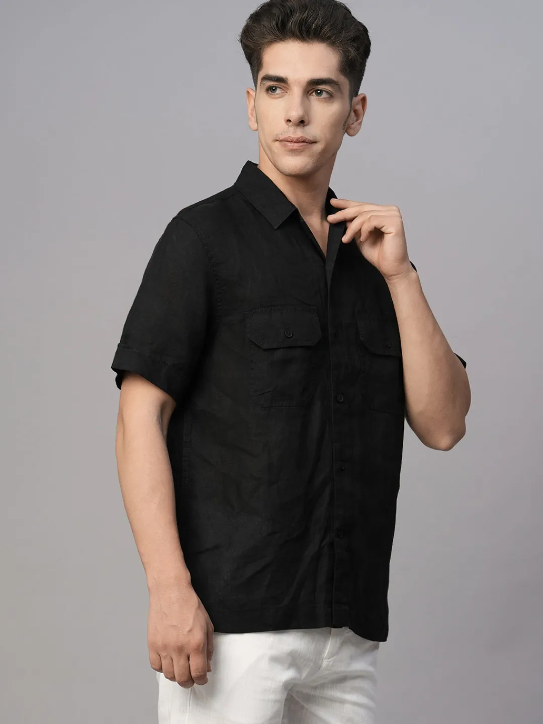 Women Cottonworld 100% Linen Shirts | 100% Linen Shirts^Men's 100% Linen Regular Fit Shirt