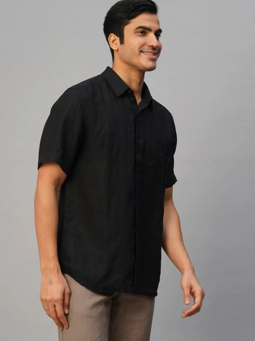 Women Cottonworld 100% Linen Shirts | 100% Linen Shirts^Men's 100% Linen Regular Fit Shirt