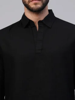 Women Cottonworld 100% Linen Shirts | 100% Linen Shirts^Men's 100% Linen Regular Fit Kurta Shirt