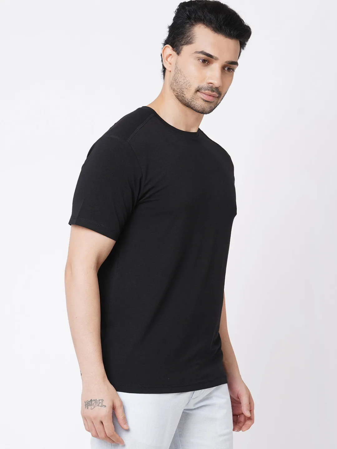 Cottonworld Men | Regular Fit^Men's Cotton Bamboo Elastane Regular Fit Tshirt