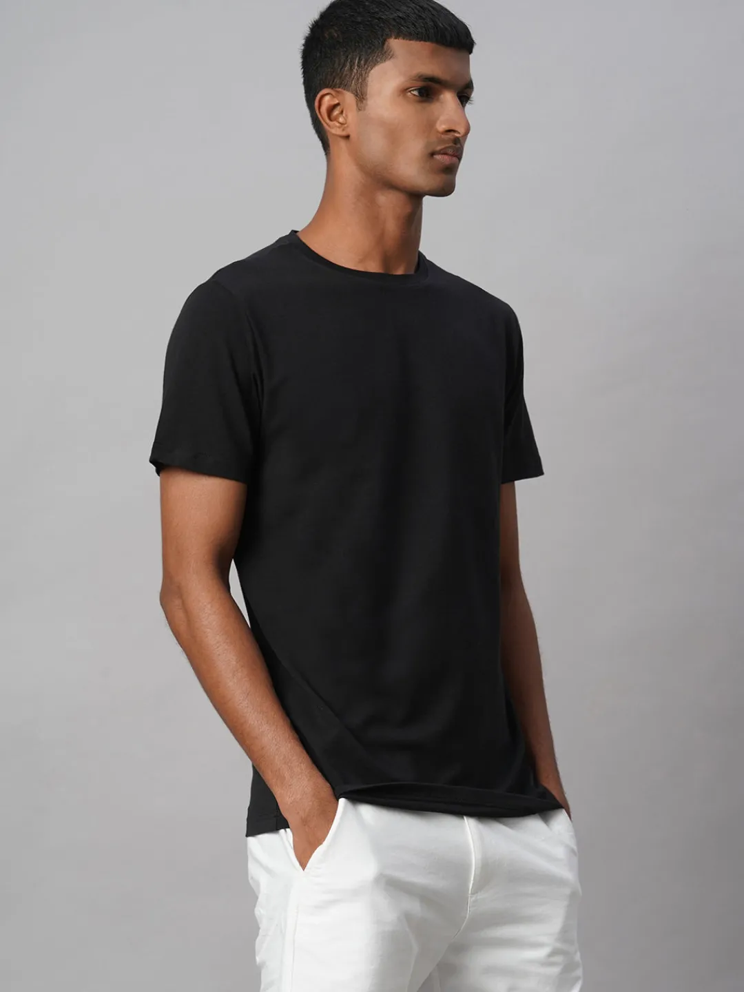 Cottonworld Men | Regular Fit^Men's Cotton Bamboo Elastane Regular Fit Tshirt