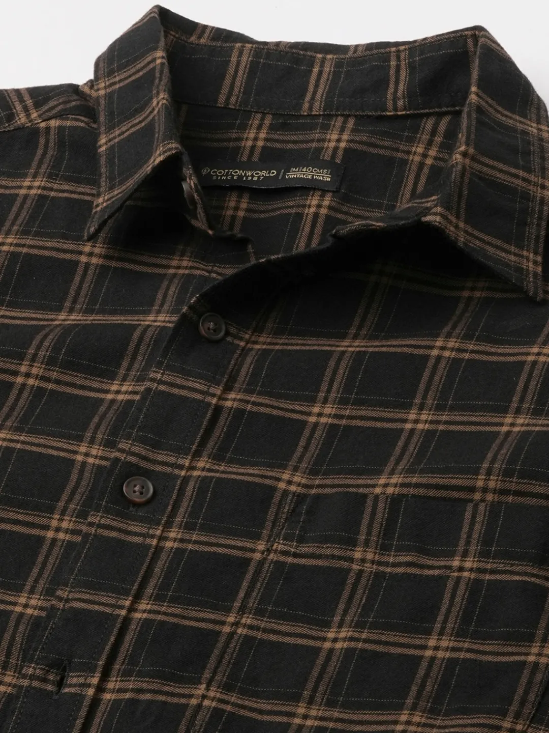 Women Cottonworld Checkered | Checkered^Men's Cotton Regular Fit Shirt