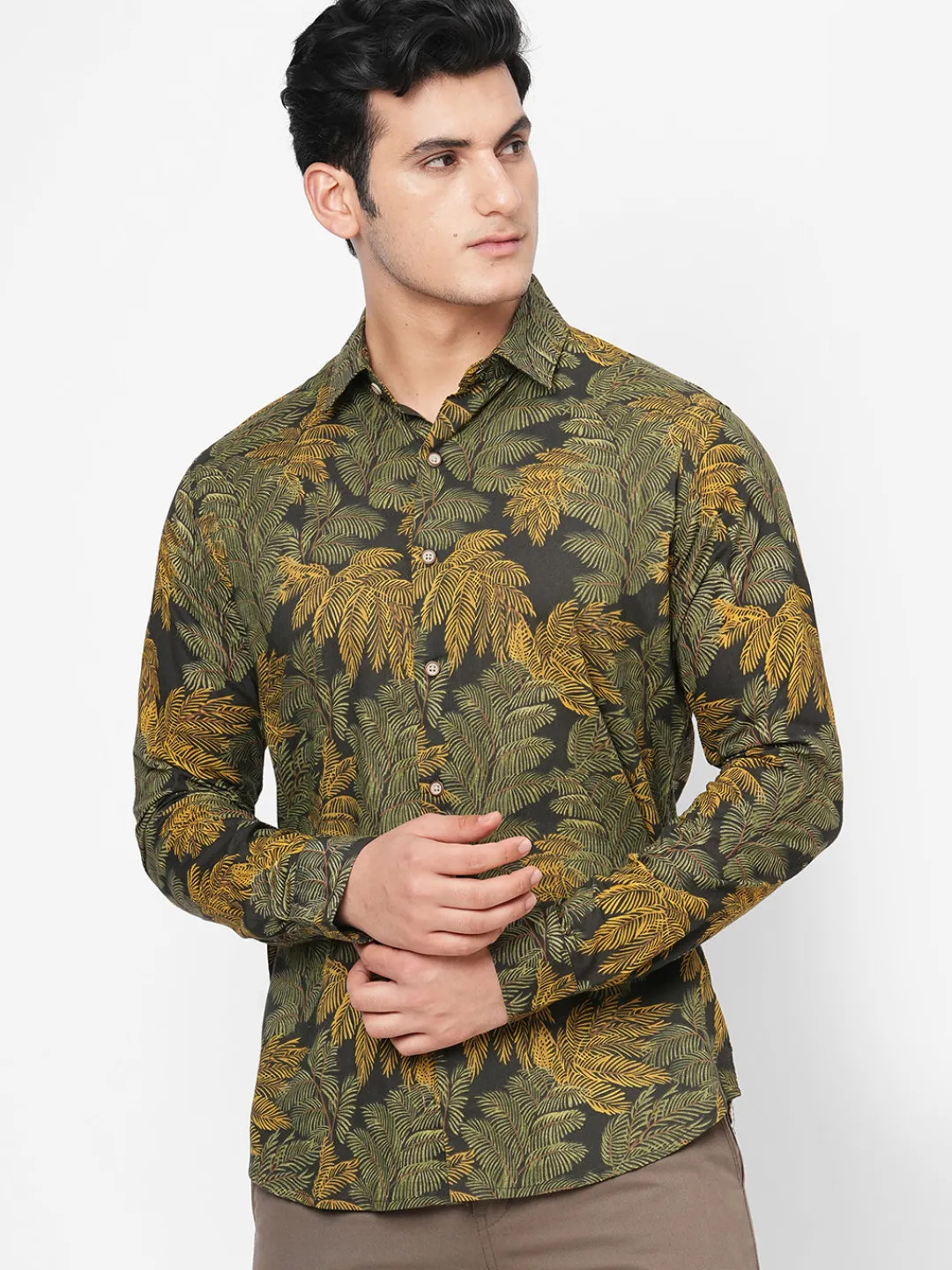 Women Cottonworld Print | Print^Men's Cotton Slim Fit Printed Shirt