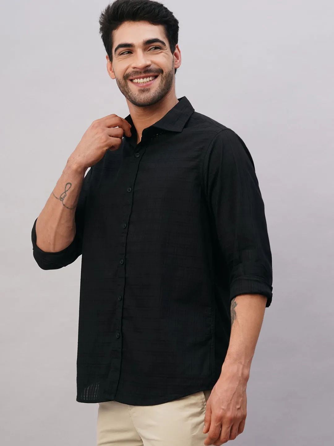 Women Cottonworld Striped | Striped^Men's Cotton Slim Fit Shirt