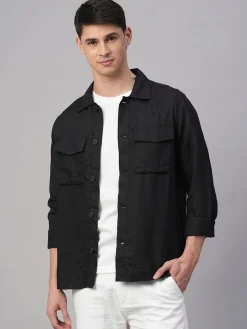 Cottonworld Jackets^Men's Pure Linen Regular Fit Light Weight Summer Jacket