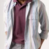 Women Cottonworld Striped | Striped^Men's 100% Cotton Regular Fit 2 Pocket Stripe Summer Shirt