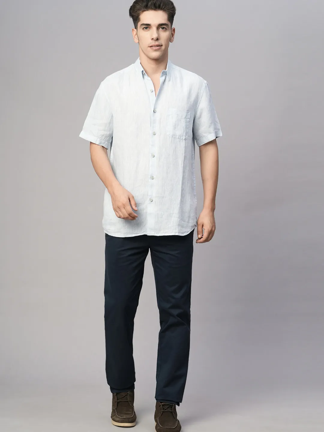 Women Cottonworld 100% Linen Shirts | 100% Linen Shirts^Men's 100% Linen Regular Fit Shirt