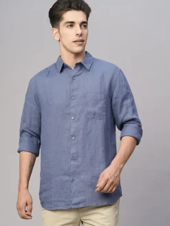 Women Cottonworld 100% Linen Shirts | 100% Linen Shirts^Men's 100% Linen Regular Fit Shirt
