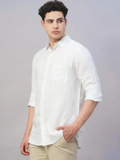 Women Cottonworld 100% Linen Shirts | 100% Linen Shirts^Men's 100% Linen Regular Fit Shirt