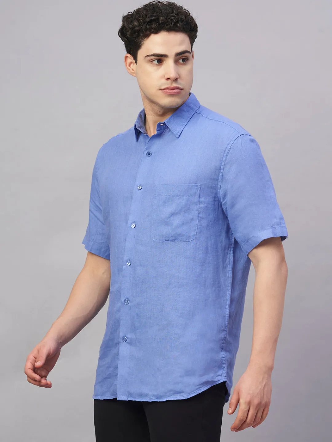 Women Cottonworld 100% Linen Shirts | 100% Linen Shirts^Men's 100% Linen Regular Fit Shirt