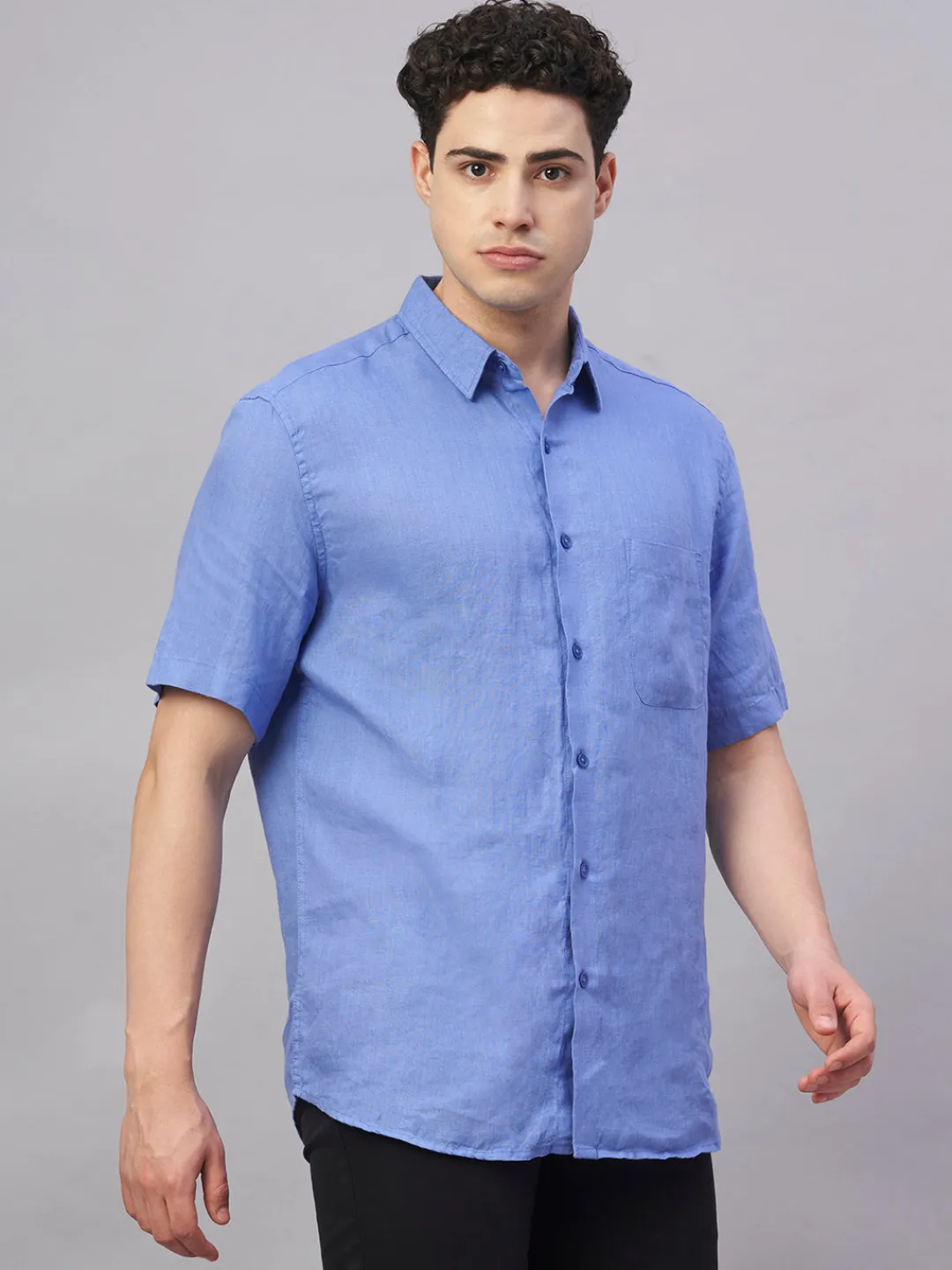 Women Cottonworld 100% Linen Shirts | 100% Linen Shirts^Men's 100% Linen Regular Fit Shirt