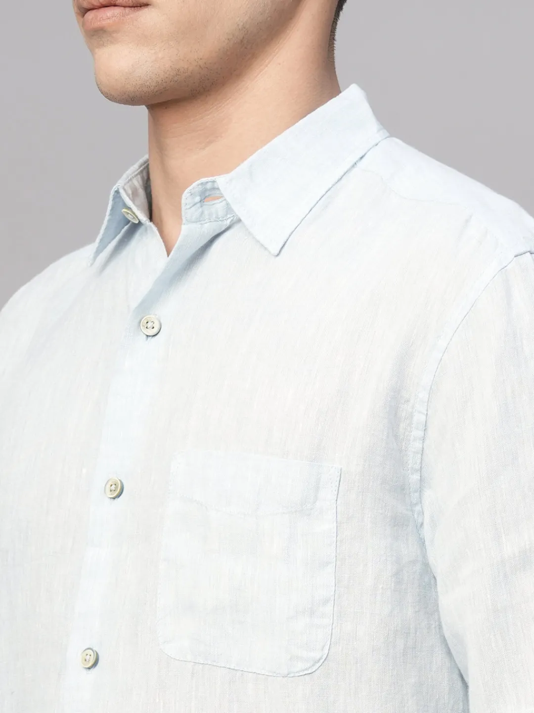 Women Cottonworld 100% Linen Shirts | 100% Linen Shirts^Men's 100% Linen Regular Fit Shirt