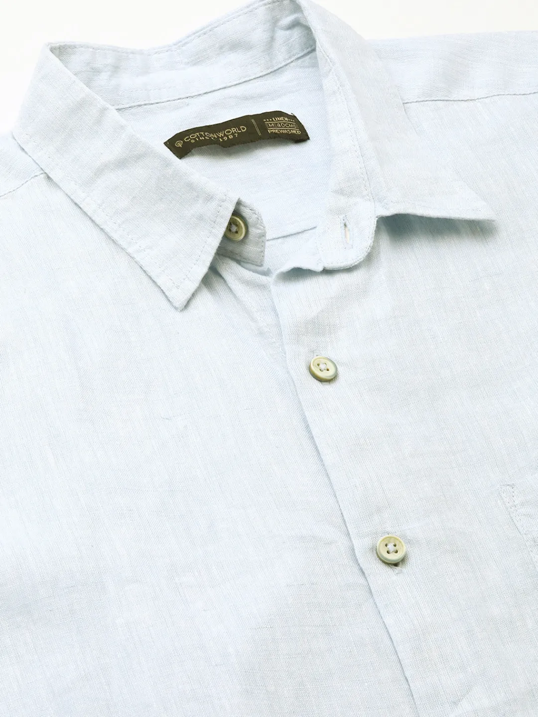Women Cottonworld 100% Linen Shirts | 100% Linen Shirts^Men's 100% Linen Regular Fit Shirt