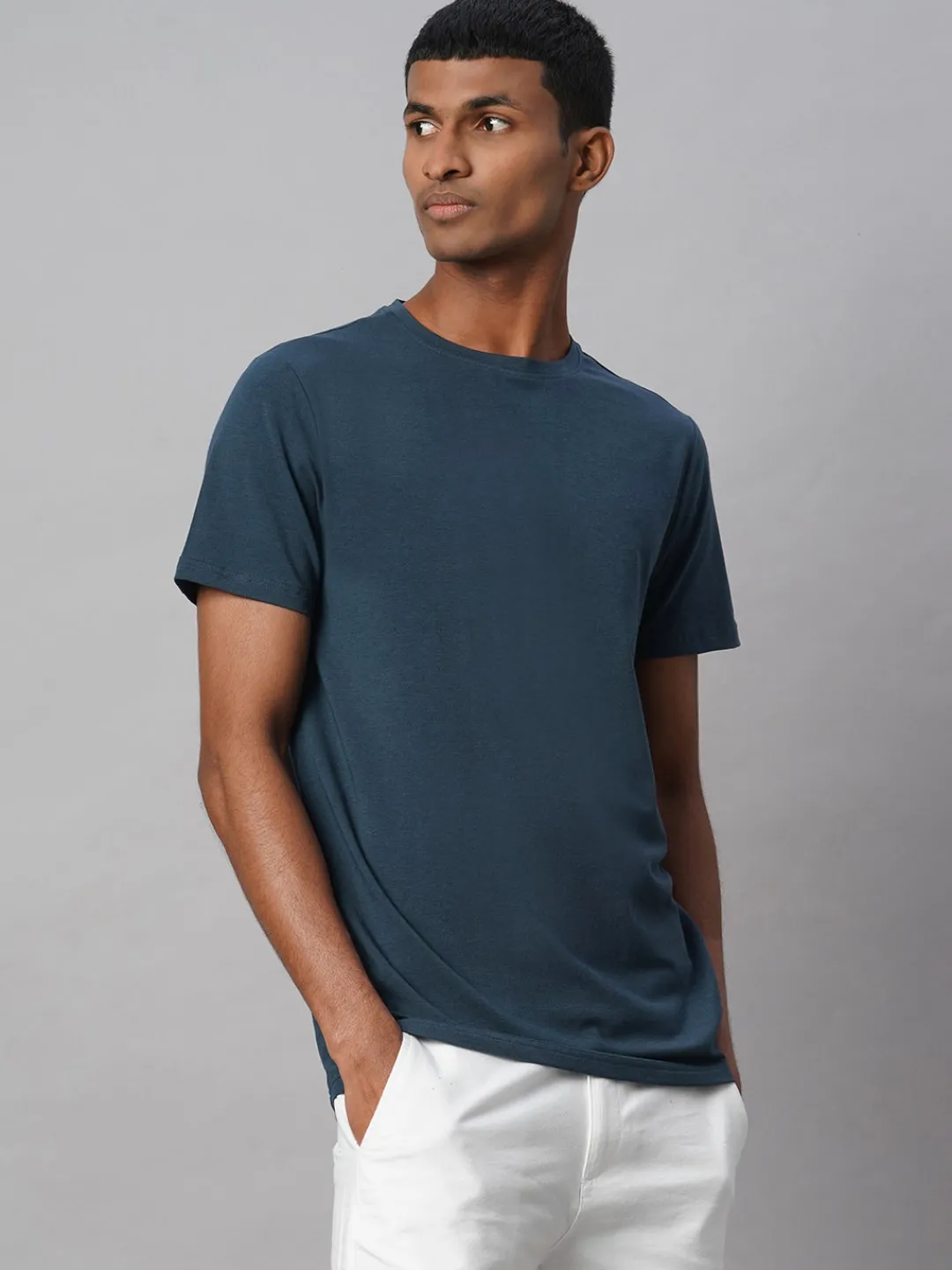 Cottonworld Men | Regular Fit^Men's Cotton Bamboo Elastane Regular Fit Tshirt