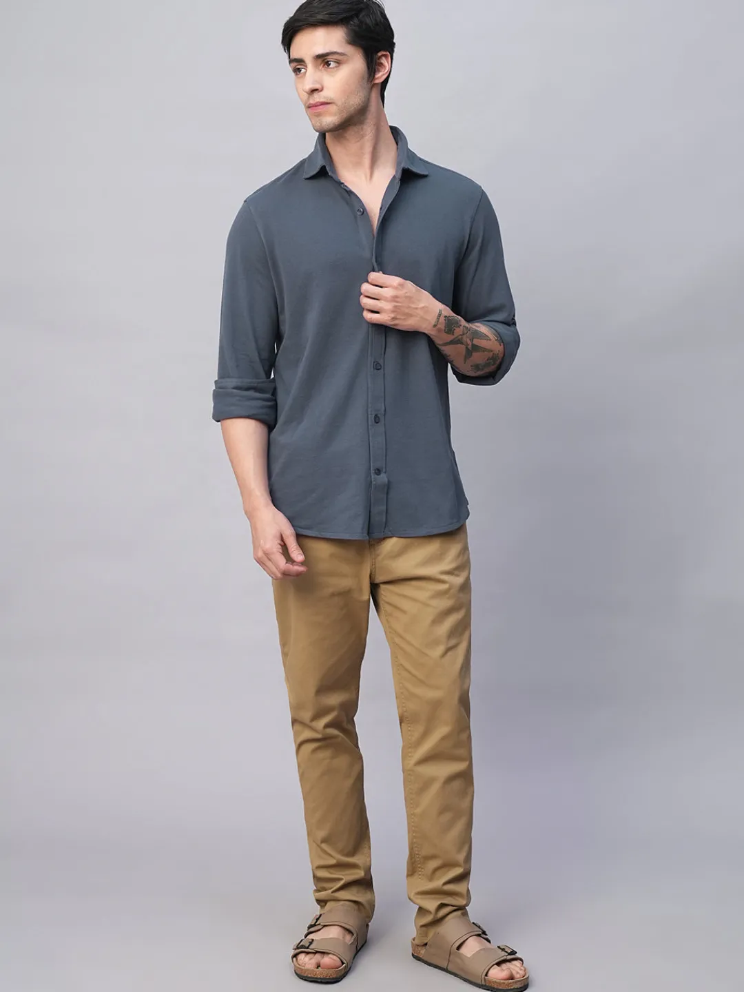 Cottonworld Regular Fit^Men's Cotton Elastane Regular Fit Tshirt