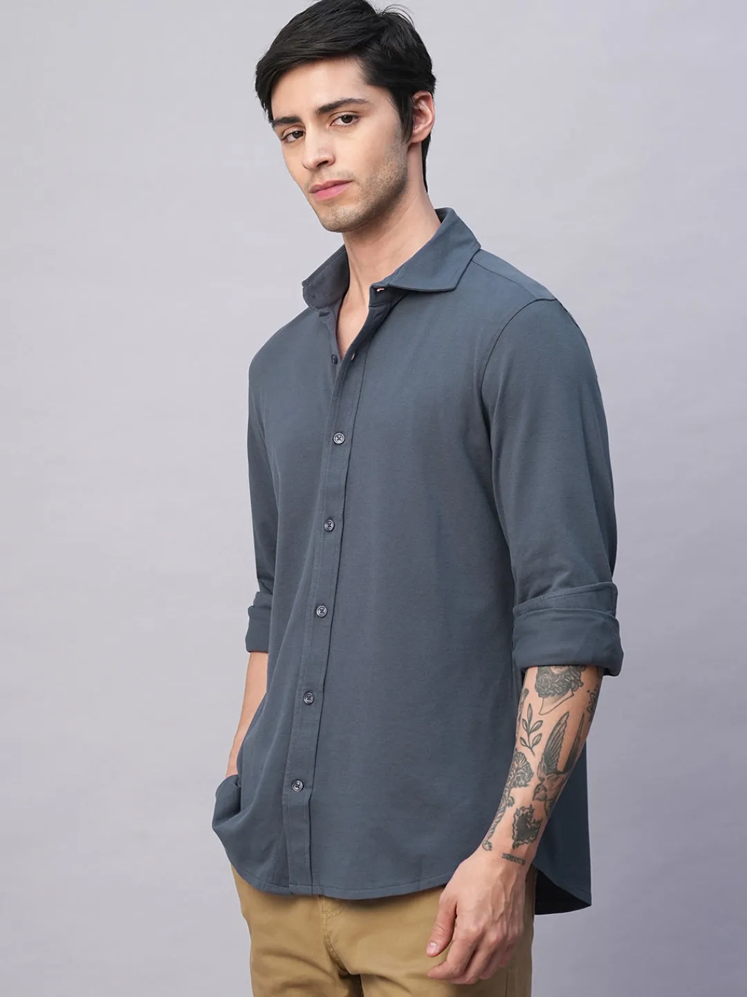 Cottonworld Regular Fit^Men's Cotton Elastane Regular Fit Tshirt