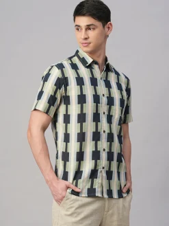 Women Cottonworld Print | Print^Men's Cotton Flax Regular Fit Shirt