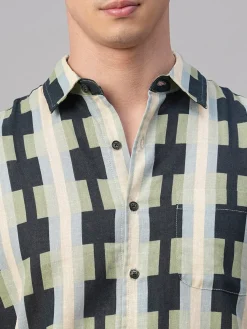 Women Cottonworld Print | Print^Men's Cotton Flax Regular Fit Shirt
