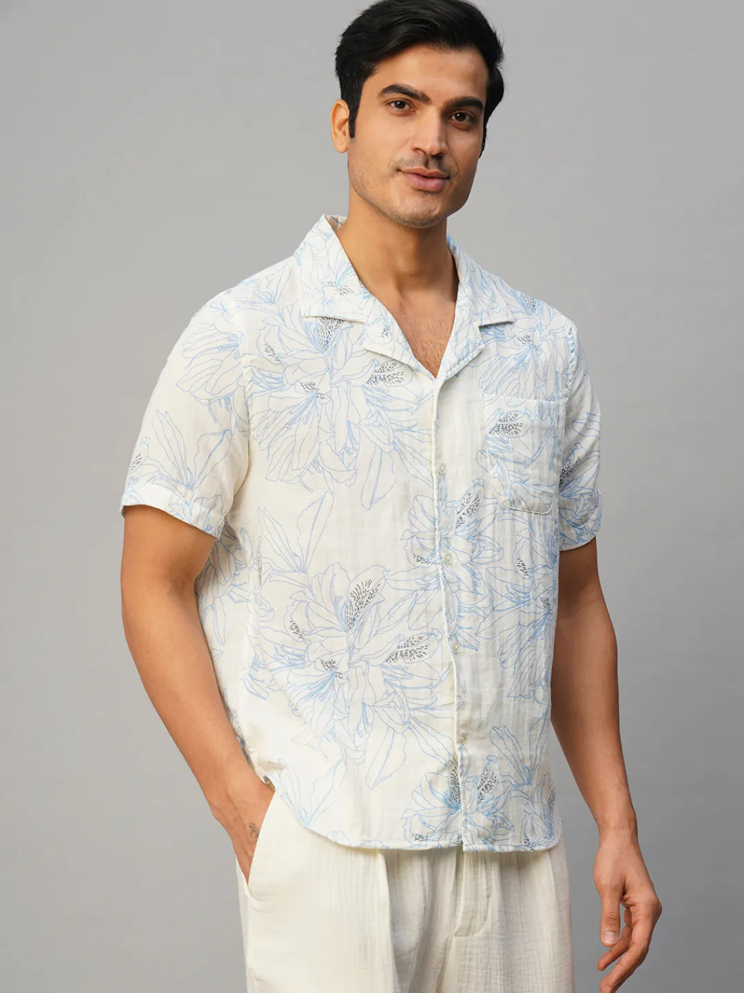 Women Cottonworld Print | Print^Men's Cotton Loose Fit Printed Shirt