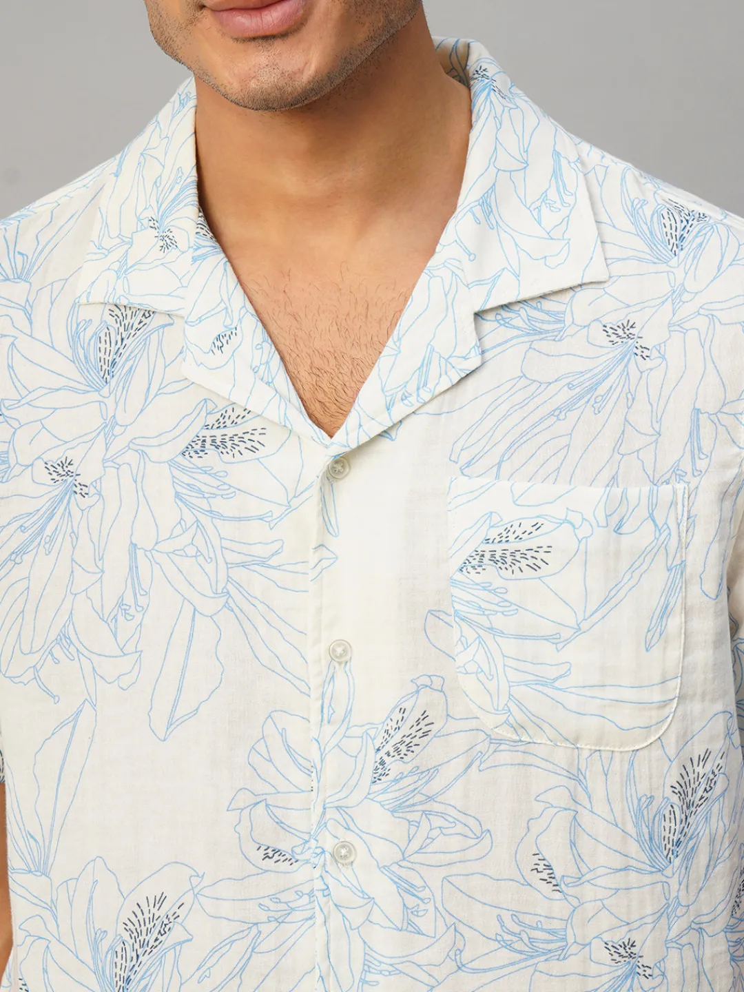 Women Cottonworld Print | Print^Men's Cotton Loose Fit Printed Shirt
