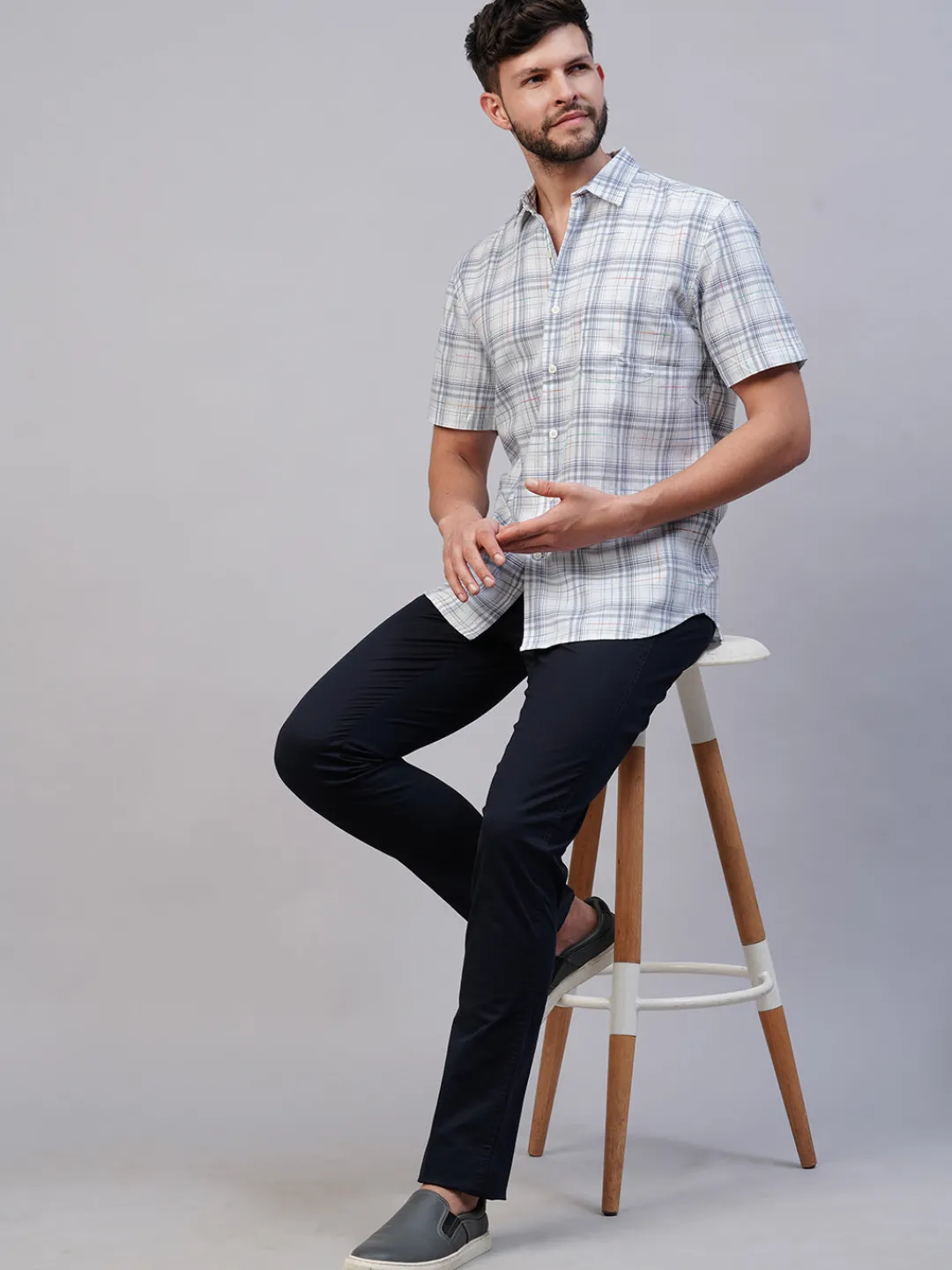 Women Cottonworld Checkered | Checkered^Men's Cotton Regular Fit Checked Shirt