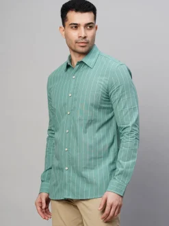 Women Cottonworld Striped | Striped^Men's Cotton Regular Fit Striped Shirt