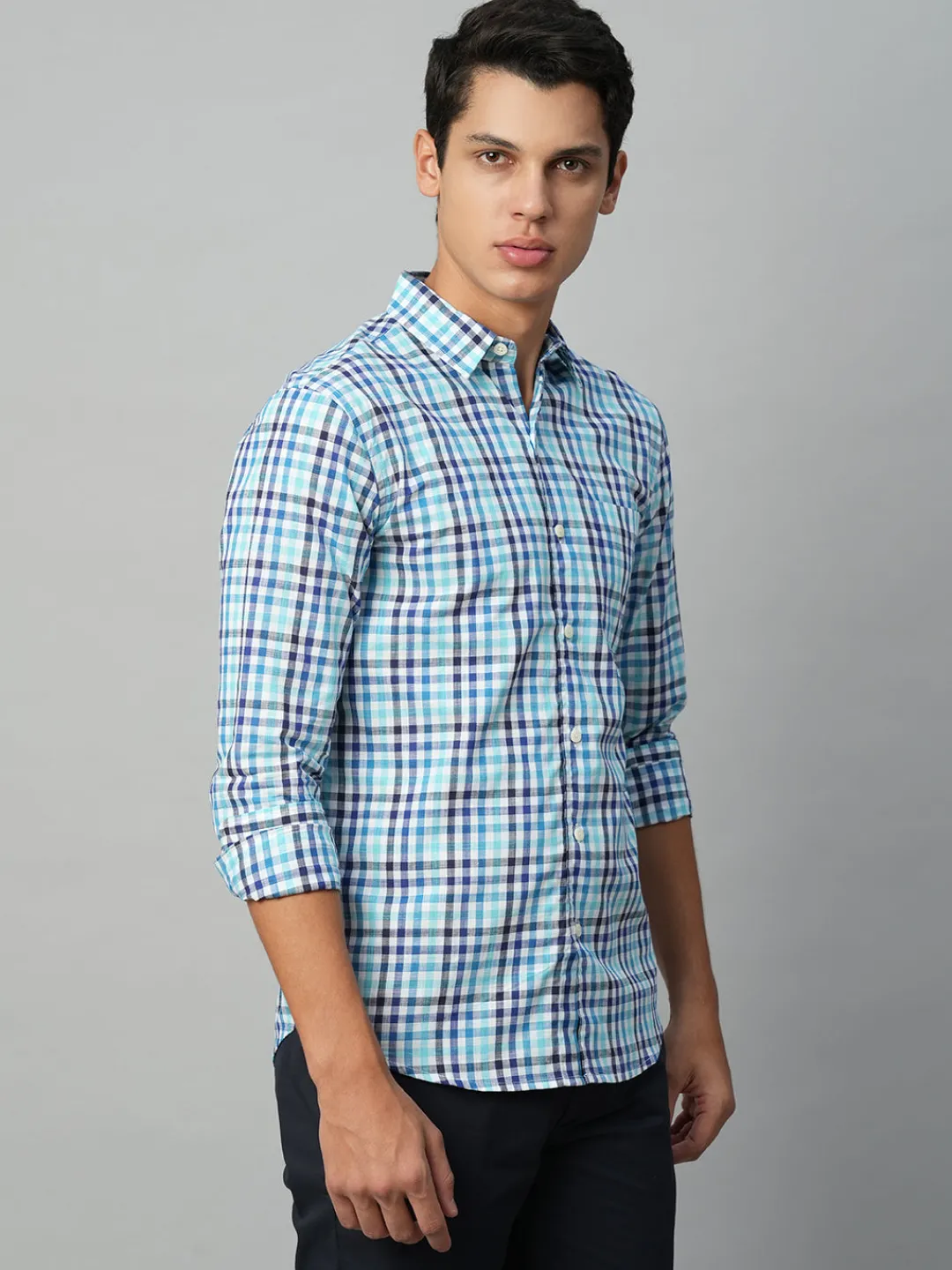 Women Cottonworld Checkered | Checkered^Men's Cotton Regular Fit Checked Shirt