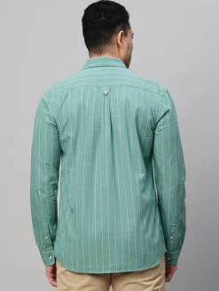 Women Cottonworld Striped | Striped^Men's Cotton Regular Fit Striped Shirt