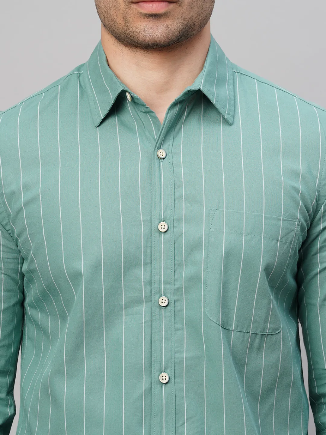 Women Cottonworld Striped | Striped^Men's Cotton Regular Fit Striped Shirt