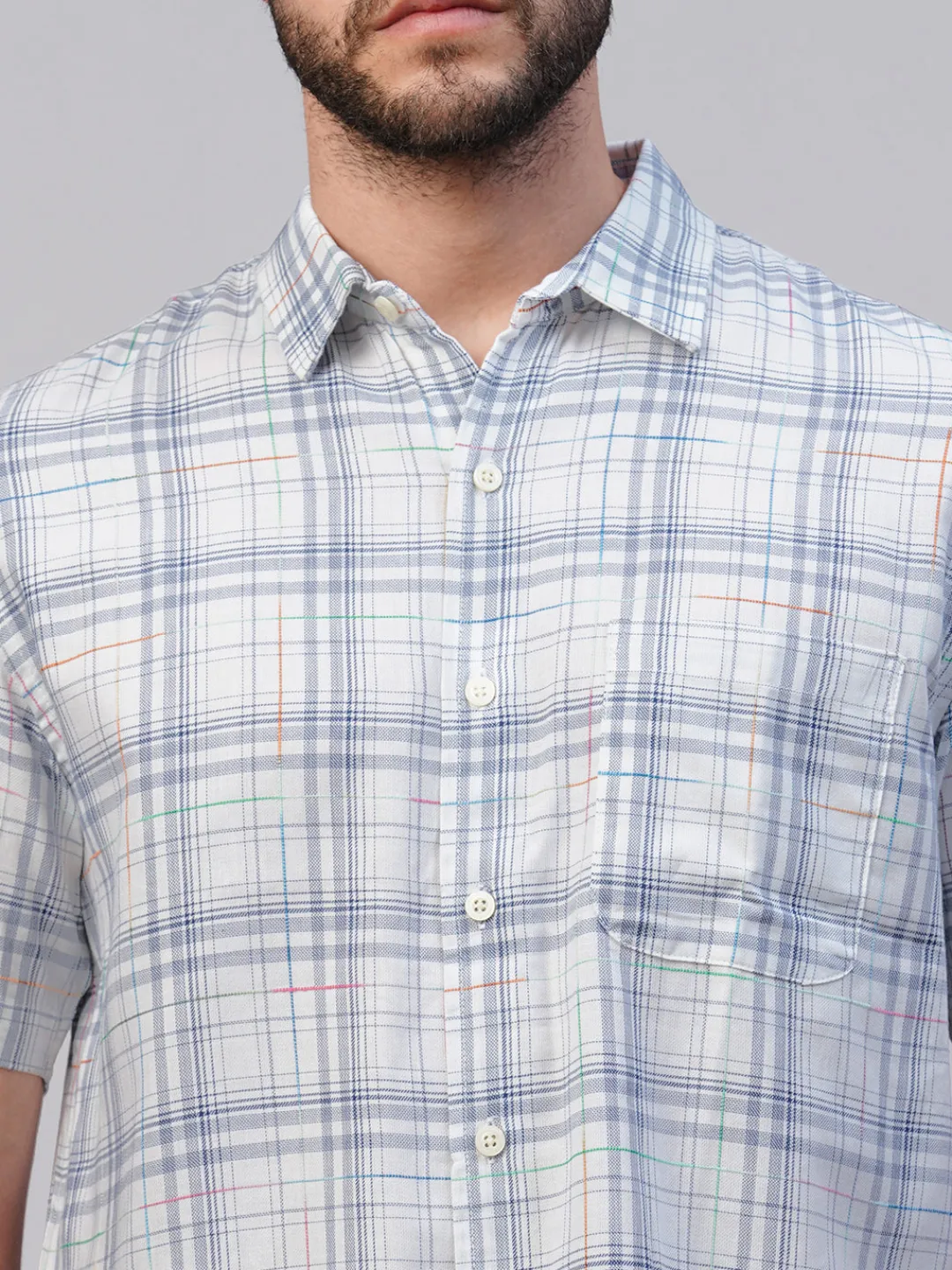 Women Cottonworld Checkered | Checkered^Men's Cotton Regular Fit Checked Shirt