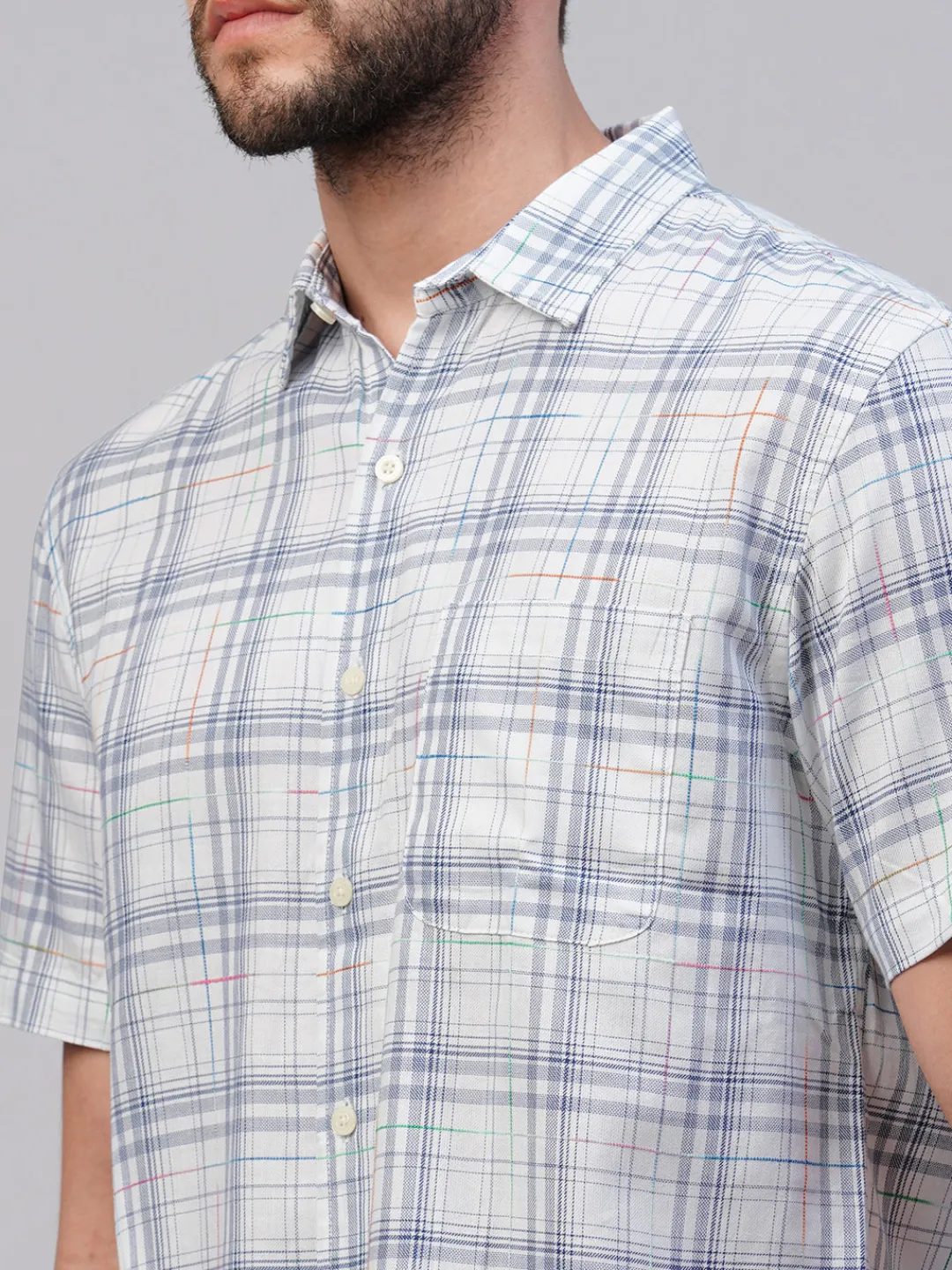 Women Cottonworld Checkered | Checkered^Men's Cotton Regular Fit Checked Shirt