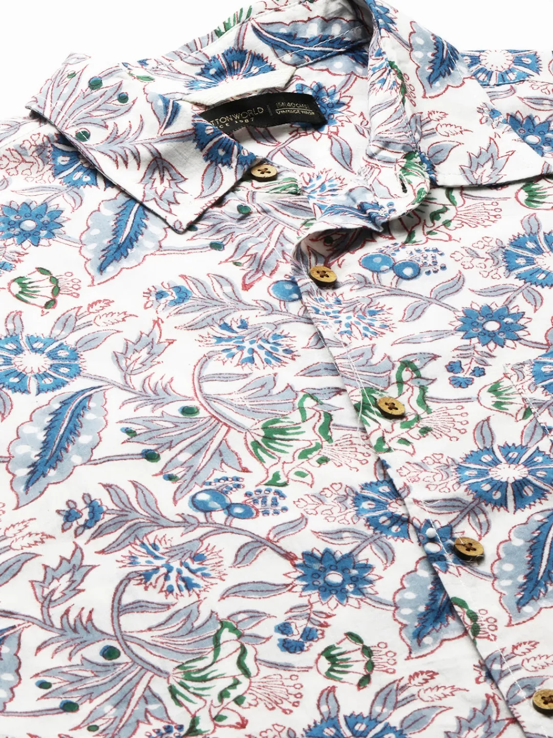 Women Cottonworld Print | Print^Men's Cotton Regular Fit Printed Shirt