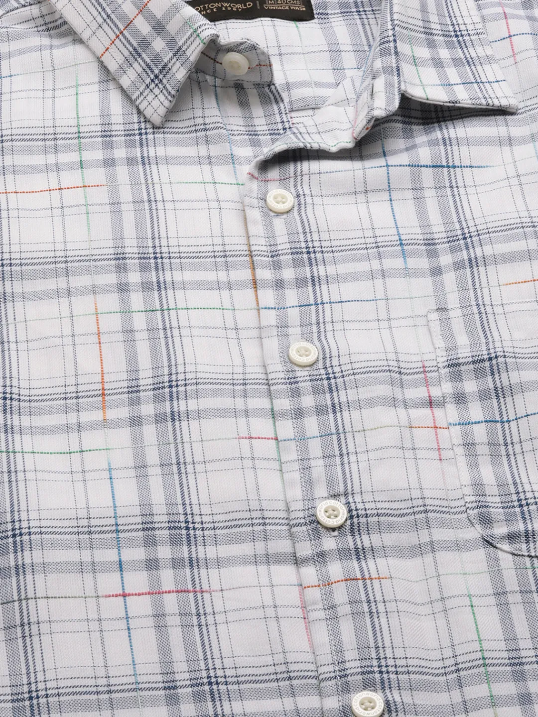 Women Cottonworld Checkered | Checkered^Men's Cotton Regular Fit Checked Shirt