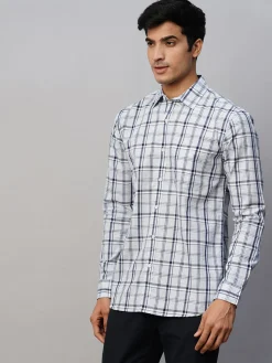 Women Cottonworld Shirts | Shirts^Men's Linen Cotton Lyocell Regular Fit Checked Shirt