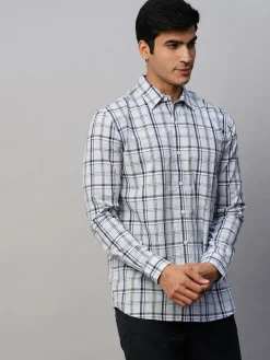 Women Cottonworld Shirts | Shirts^Men's Linen Cotton Lyocell Regular Fit Checked Shirt