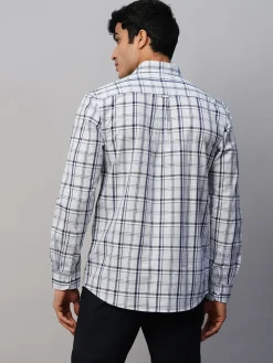 Women Cottonworld Shirts | Shirts^Men's Linen Cotton Lyocell Regular Fit Checked Shirt